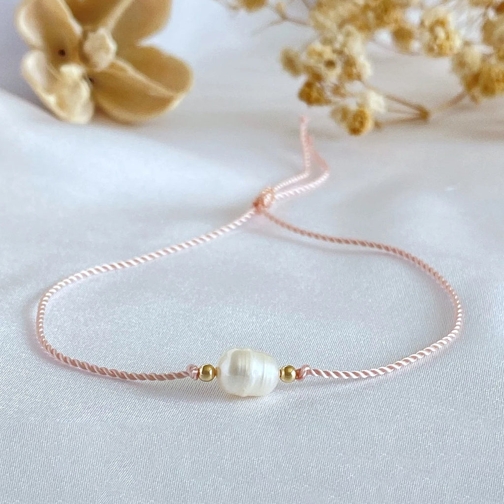 Pulsera cuerda y perla