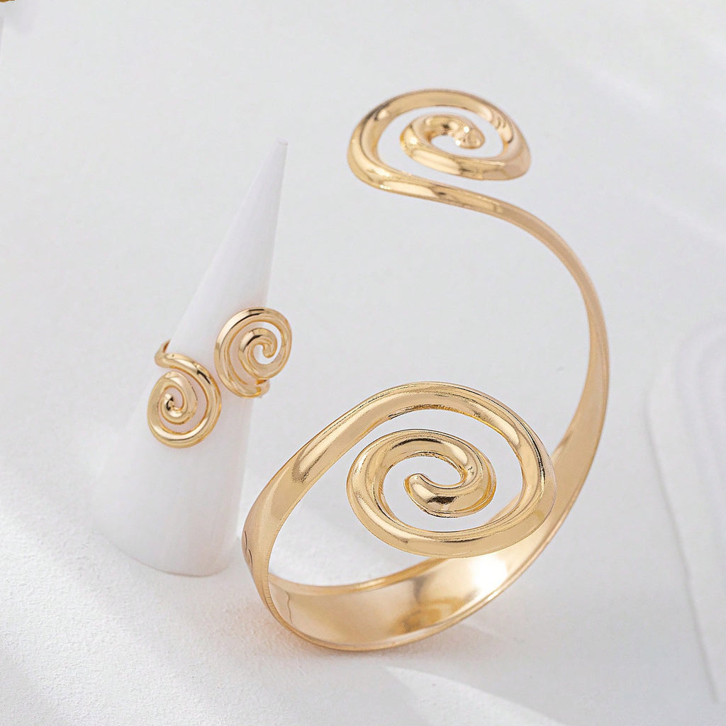 Conjunto pulsera y sortija Geométrica