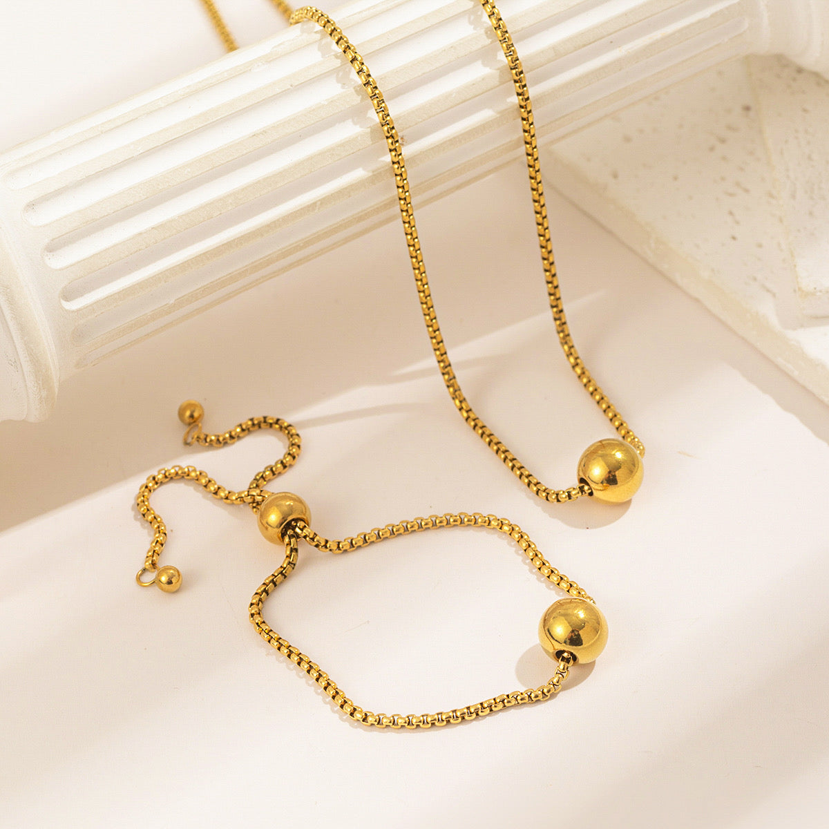 Set Collar y Pulsera con Bolita