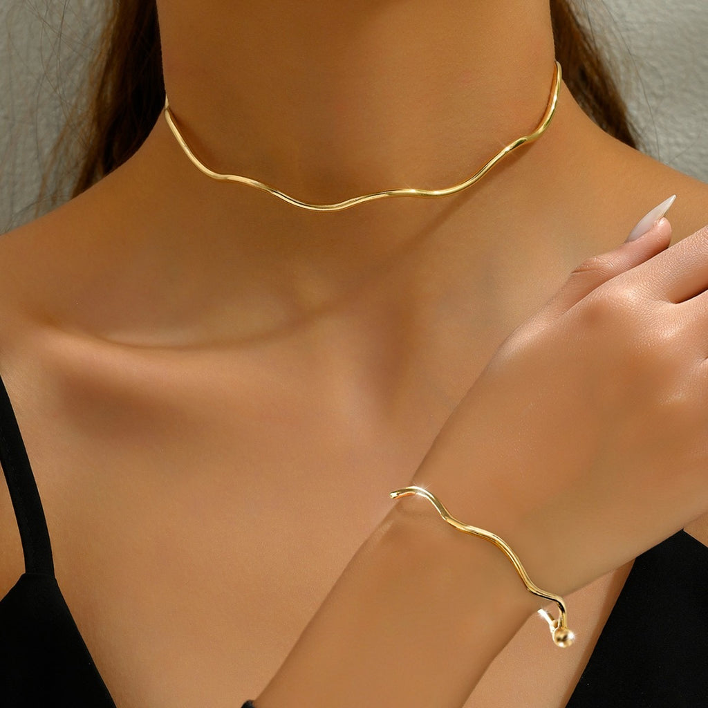 Set collar y pulsera en onda