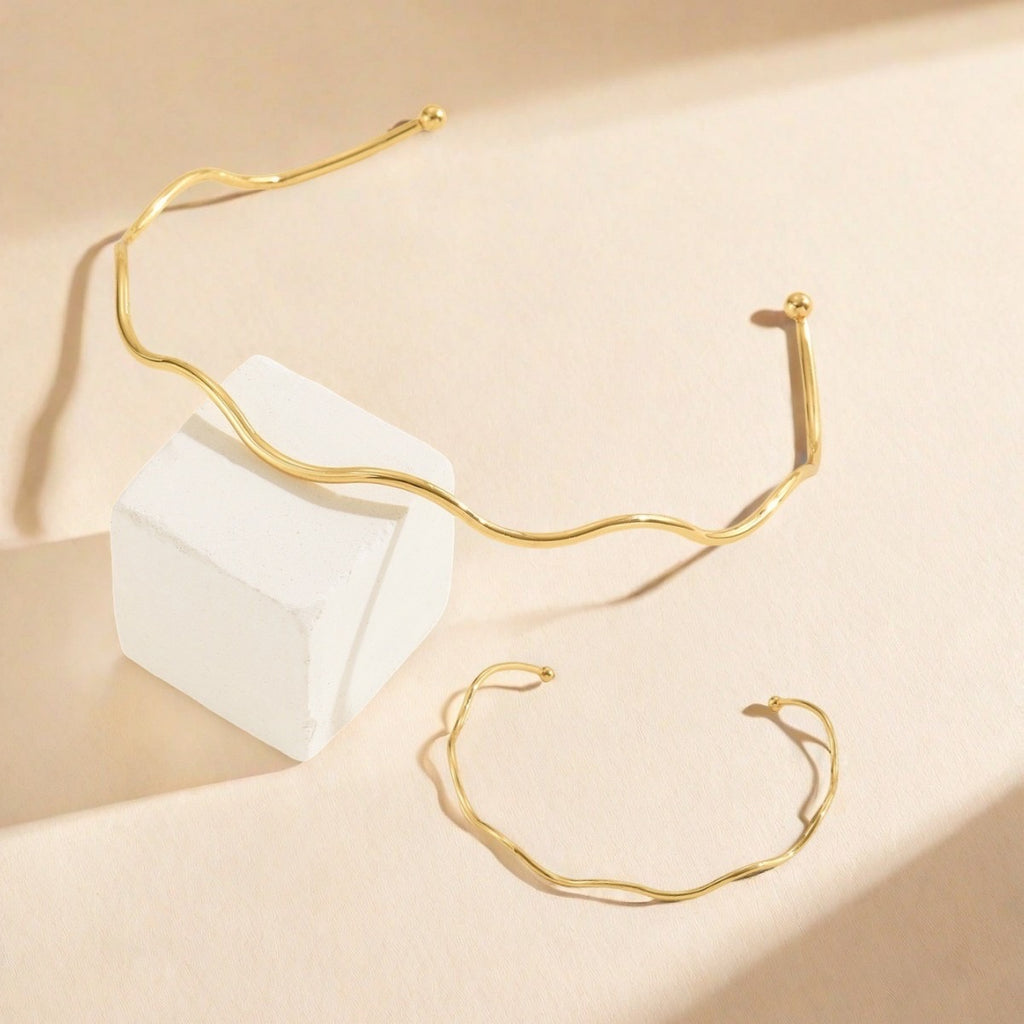 Set collar y pulsera en onda