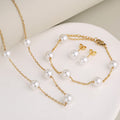 Set de Perla  cadena , pulsera y pantallas