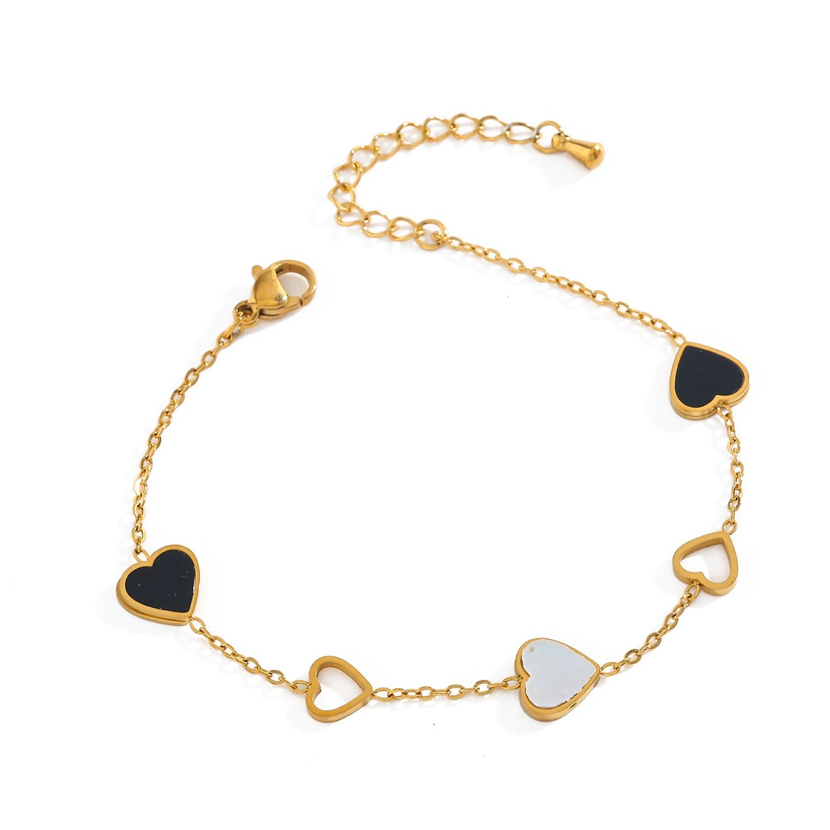 Pulsera con corazones