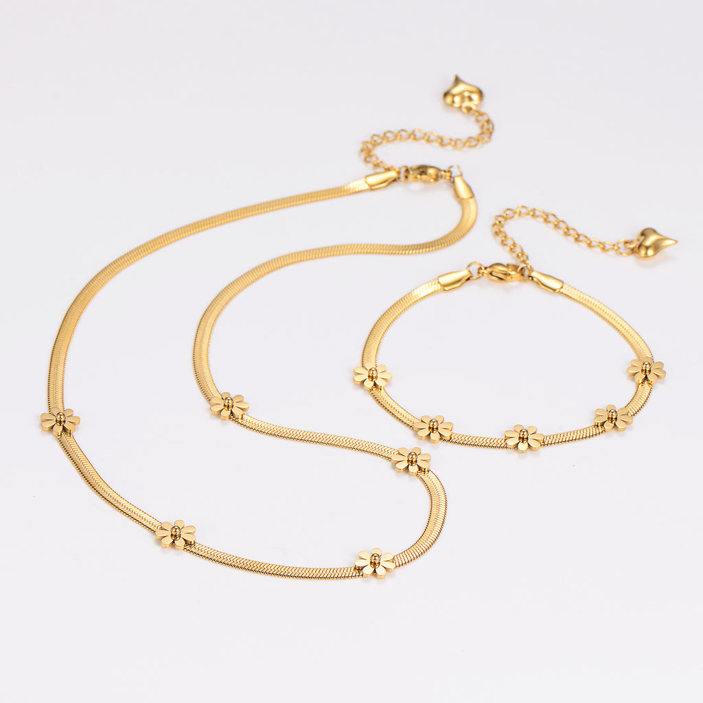 Set Collar Y Pulsera Flores